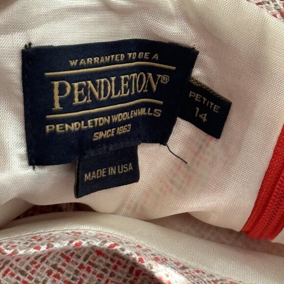 Pendleton Dress Size 14P Red Multi Sleeveless Women Business Work Made In USA - Picture 4 of 12